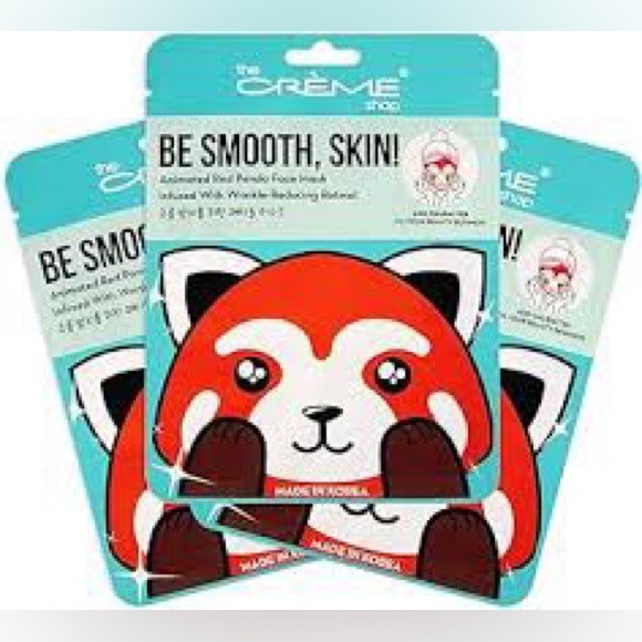 The Crème Shop Set of 3 Red Panda Facial Masks & Microfibre Quick Dry Hair Towel - Picture 2 of 7